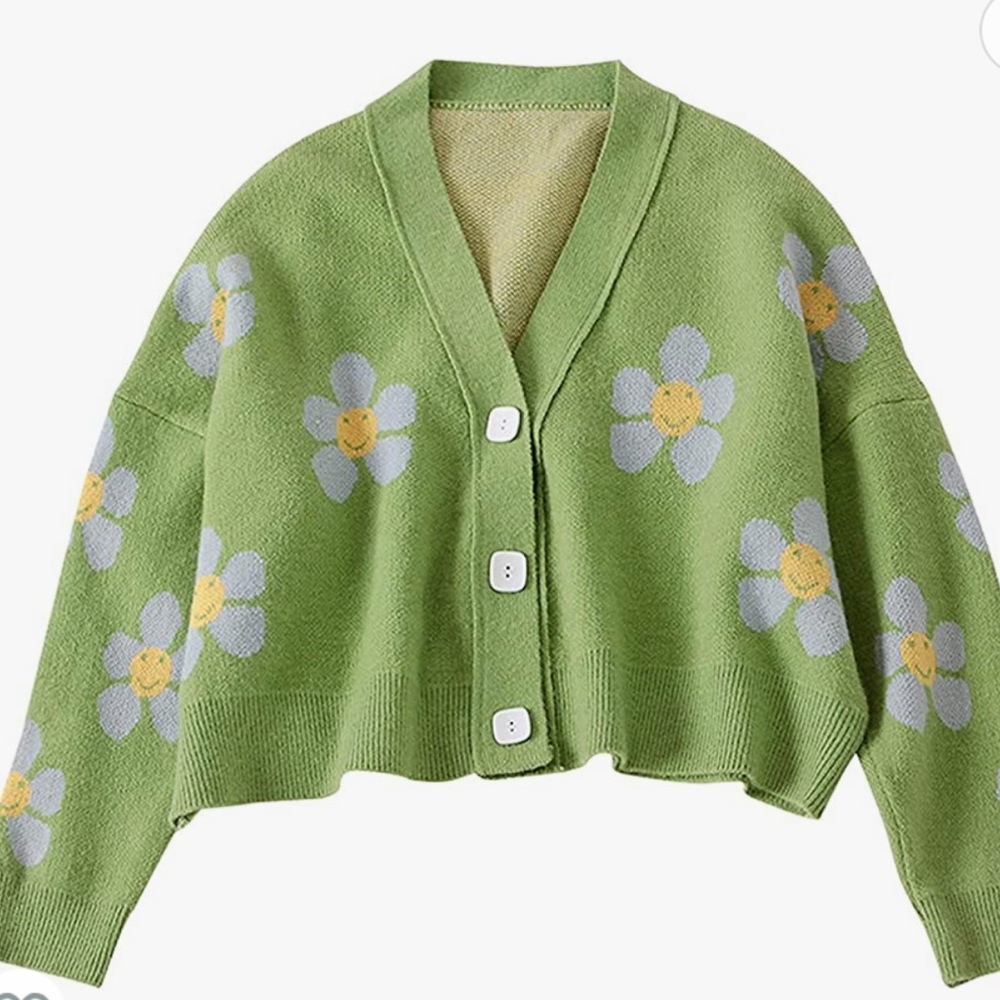 Amazon Retro daisy crop sweater